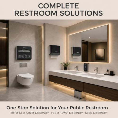 interhasa! Commercial Hand Soap Dispenser Wall Mount | Dual-Lock Design, ABS Liquid & Gel Hand Sanitizer Dispenser for Bathroom & Commercial Restaurant, 28oz/800ml - color: Black