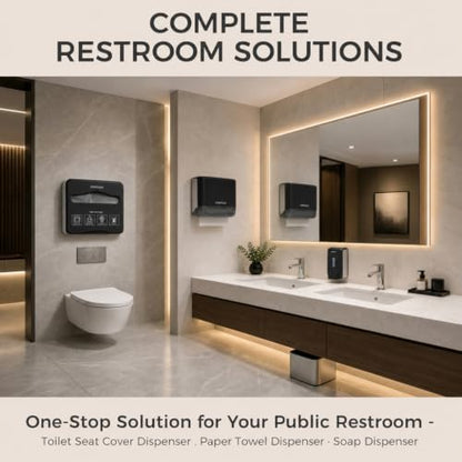 interhasa! Commercial Hand Soap Dispenser Wall Mount | Dual-Lock Design, ABS Liquid & Gel Hand Sanitizer Dispenser for Bathroom & Commercial Restaurant, 28oz/800ml - color: Black