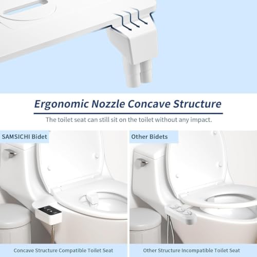 Bidet Attachment for Toilet, Retractable Self Cleaning Cold Water Bidets for Existing Toilets, Bidet Toilet Seat Attachment with Pressure Controls, Bidet Attachment for Frontal & Rear Wash, Black
