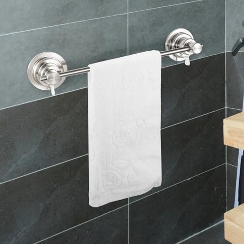 BOPai Extendable Suction Cup Towel Bar 17-28.5", Brushed Nickel | Repositionable & Powerful Vacuum Suction - color: Brushed Nickel, size: 17-28.5"