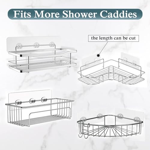2 Pack Transparent Shower Caddy Adhesive for Replacement, No Drilling , Soap Holder, Bathroom Storage Shelves and Kitchen Racks - size: 2 Pack