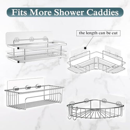 2 Pack Transparent Shower Caddy Adhesive for Replacement, No Drilling , Soap Holder, Bathroom Storage Shelves and Kitchen Racks - size: 2 Pack