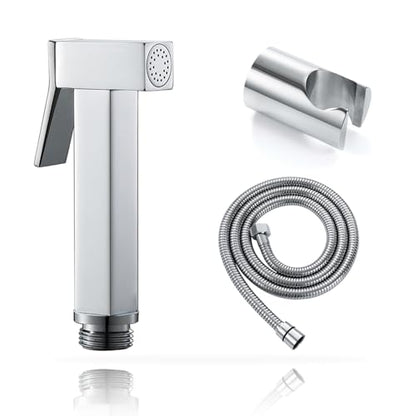 Handheld Bidet Sprayer for Toilet, Cloth Diaper Sprayer with Wall Mounts (ABS) and Hand Held Bidet Bathroom Hose (Stainless Steel), Jet Spray for Toilet, Muslim Shower, Easy to Install (Chrome) - color: Chrome