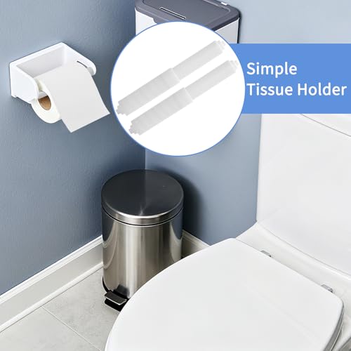 4 Pcs Spring Loaded Toilet Paper Holder,Tissue Holder for Toilet | Plastic Toilet Tissue Roll Holder Insert,White Toilet Paper Holder Replacement Rod For Toilet or Bathroom Fixture