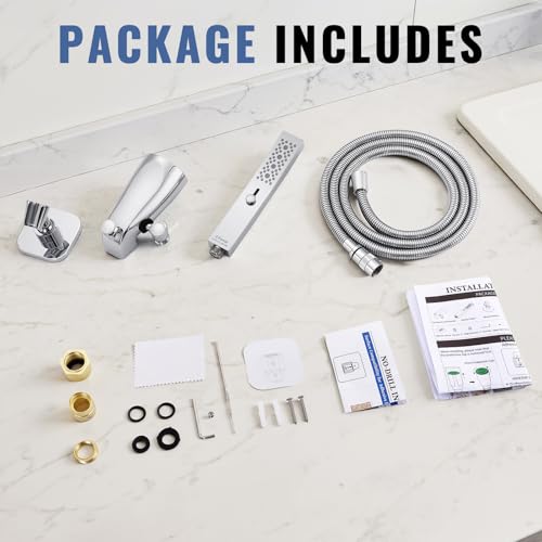 G-Promise All Metal 2 Function Bathtub Faucet with Sprayer, Universal Fit | All Metal, Built to Last, Multifunction with Flow Control, Universal Fit for 1/2 & 3/4 Inch Pipes, Bathroom upgrade