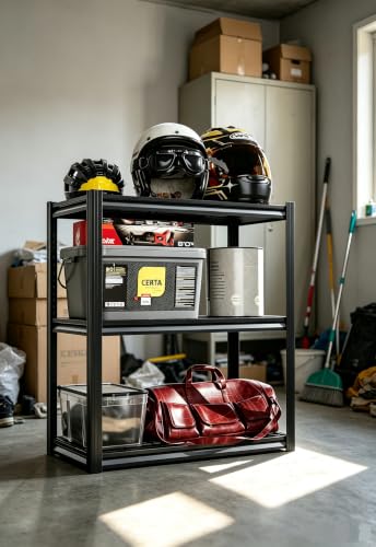 Heavy Duty 3-Shelf Utility Storage Rack, Total 2000 lbs Load Adjustable Garage Organizer Shelves, Multipurpose Industrial Storage Unit for Closet, Pantry, Kitchen & Warehouse 24" W×16" D - size: 24Wx16Dx35H