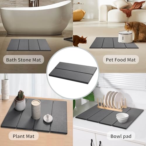 Stone Dish Drying Mat - Large Foldable Marbled Quick Drying Dish Mats, Stone Coasters Set of 4 Collapsible Ultra Absorbent Diatomaceous Earth Mats for Kitchen Counter Bathroom (Grey-4Pcs) - color: Grey-4Pcs