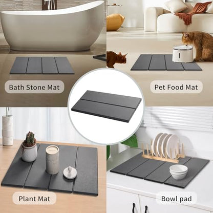 Stone Dish Drying Mat - Large Foldable Marbled Quick Drying Dish Mats, Stone Coasters Set of 4 Collapsible Ultra Absorbent Diatomaceous Earth Mats for Kitchen Counter Bathroom (Grey-4Pcs) - color: Grey-4Pcs
