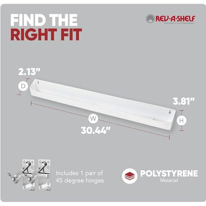 Rev-A-Shelf 30" Plastic Tip-Out Tray Organizer for Sink Base Cabinets, Home Kitchen and Bathroom Organization, Min Opening Width of 32.75", White, LD-6591-30-11-1 - size: 30 inches