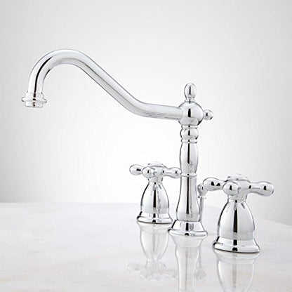 Signature Hardware 329417 Victorian Widespread Bathroom Faucet - Cross Handles