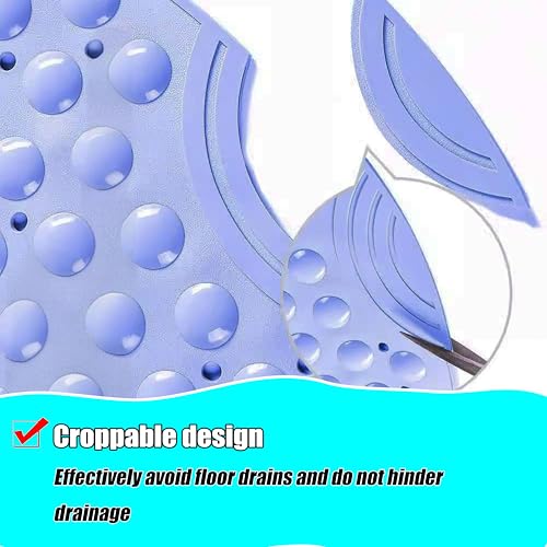 Shower Mat Anti-Slip 21.6'' Round Bathtub Mat with Suction Cups Machine Washable Shower Bath Mat - color: Pink