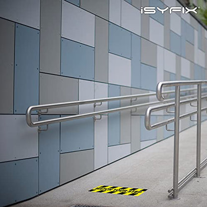 iSYFIX Watch Your Step Floor Decals Stickers, 6 Pack, 20x5 Inch | Premium Self-Adhesive Vinyl, Laminated Anti-Slip, Water Resistance, Indoor & Outdoor - size: 20x5 inch