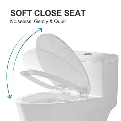 Elongated Toilet Seat For HOROW T0338W Series, Soft Closing Seat & Quick Release, Plastic