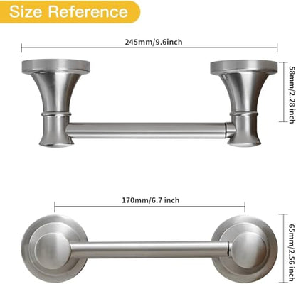 Bathroom Toilet Paper Holder Wall Mount Tissue Holder Brushed Nickel | Rustproof Toilet Tissue Roll Holder, Flexible Double Post Pivoting Handle, Bathroom Accessories SUS304 Stainless Steel - color: Brushed Nickel