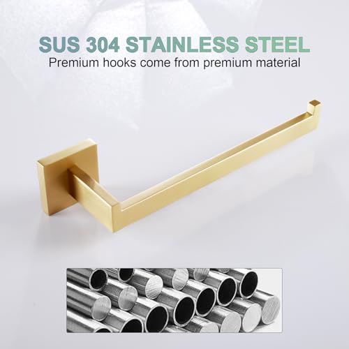 KOKOSIRI Towel Bar Gold Hand Towel Holder for Bathroom Kitchen Hardware Stainless Steel Wall Mounted, Brushed Gold, B3003BG - color: Brushed Gold