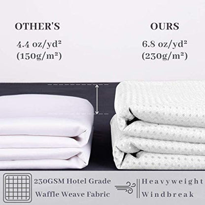 71x74 White Waffle Weave Fabric No Hooks Shower Curtain with Removable Polyester Liner - Heavy Duty Bath Curtain with See Through Top Machine Washable - color: White, size: 71"W x 74"L (Pack of 1)