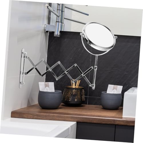 BESPORTBLE Wall Mount Makeup Mirror, 6-Inch Two-Sided Extension Mirror with 3X Magnification - Chrome Bathroom 360° Swivel
