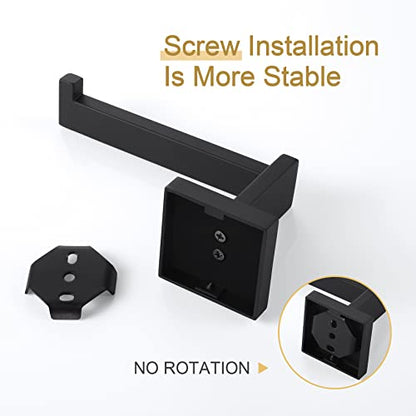 KOKOSIRI Black Toilet Paper Holders Bathroom Toilet Paper Roll Holder SUS304 Stainless Steel Contemporary Wall Mounted, 2 Pack, B2003BK-P2 - color: Matte Black, size: Without Shelf(2 Pack)