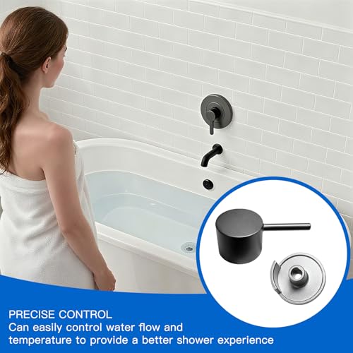 All Metal Replacement for Moen Tub/Shower Lever Handle, Compatible with Moen Posi Temp Shower Handle and for Cartridge,Single Handle Faucets for Adjust Water Volume and Temperature,Matte Black - color: Matte Black
