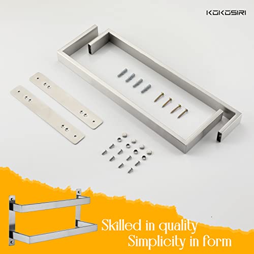 KOKOSIRI Hand Towel Bars 16 Inches Bathroom 2-Tiers Ladder Towel Rails Towel Holders Wall Mounted Towels Shelves Rack Brushed Stainless Steel, B5008BR-L16 - color: Brushed Nickel, size: 16-Inch