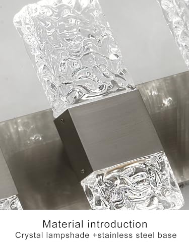 Modern Bathroom Vanity Light fixtures Over Mirror Brushed Nickel Crystal LED Bathroom Lighting fixtures 3 Lights 6000K - color: Brushed Nickel, size: 3 lights