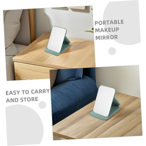 Healeved 2pcs Foldable Travel Vanity Mirror with Stand Small Desktop Makeup Mirror for Dorm Bedroom Bathroom Countertop Use