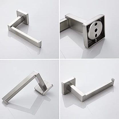 TocTen Toilet Paper Holder-Bathroom Tissue Holder Fit Big Roll Paper, Made of Thicken SUS 304 Stainless Steel, Square Paper Roll Holder Wall Mount Suitable for Bathroom, Kitchen, Office (Brushed, 6.5) - color: Brushed-square