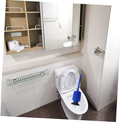 ULTECHNOVO High Pressure Toilet Plunger Professional Bellows Accordion Design for Removal Portable Bathroom Accessory Blue Ergonomic Grip for Comfortable Use