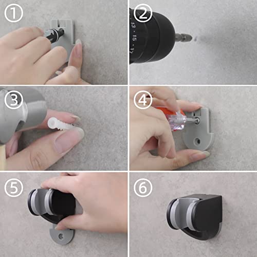 Black Shower Head Holder ABS Wall Mount Adjustable Angle Handheld Shower Bracket for Shower Head, ST01B - style: Black
