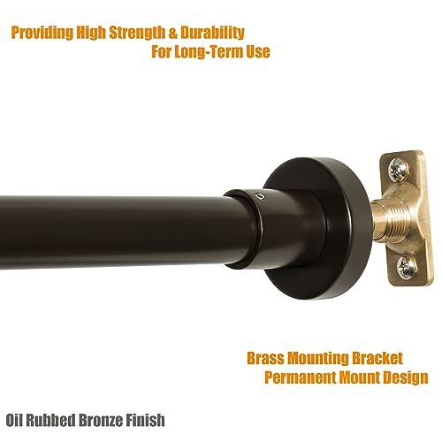 Heavy Duty Shower Rod, Adjustable Shower Curtain Rod, Expandable 47-84 Inch, Permanent Mount Shower Rod, Never Rust Stainless Steel For Window Curtain and Closet, Oil Rubbed Bronze - color: OIL RUBBED BRONZE