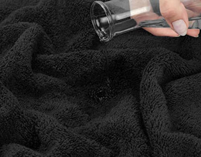 American Soft Linen 100% Cotton Luxury Turkish Towels, 4 PC Hand Towel Set | Soft Absorbent Quick Dry OEKO Tex Standard 100 Certificated Durable Machine Washable Premium Hotel Quality - color: Black, size: 16"x28"