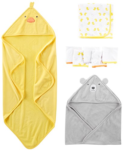 Simple Joys by Carter's baby-girls 8-piece Towel and Washcloth Set - color: Grey Bear/Yellow Ducks