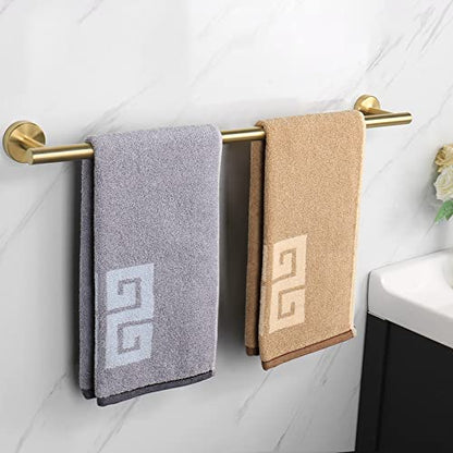 NearMoon Bath Towel Bar, Thicken Stainless Steel Shower Towel Rack Holder Wall Mounted for Bathroom, 26-lnch Overall Length-24-lnch Usable Hanging Space (1 Pack, Brushed Gold) - color: Brushed Gold, size: 26 Inch