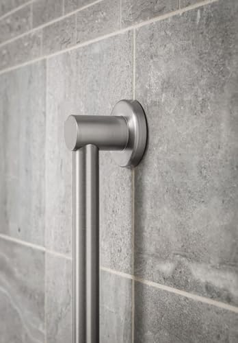 Moen YG0418BN Bathroom Safety 18-Inch Stainless Steel Modern Bathroom Grab Bar, Brushed Nickel - color: Brushed Nickel