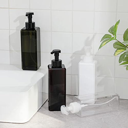 Foaming Soap Dispenser, 34oz Plastic Refillable Pump Bottle, 2 Pack, Amber | Hand Dispenser for Liquid Soap, Shampoo & Body Wash – Saves Soap with Rich Foam, Reusable, Easy to Refill, BPA-Free - color: Amber, size: 33 oz (2 Pack)