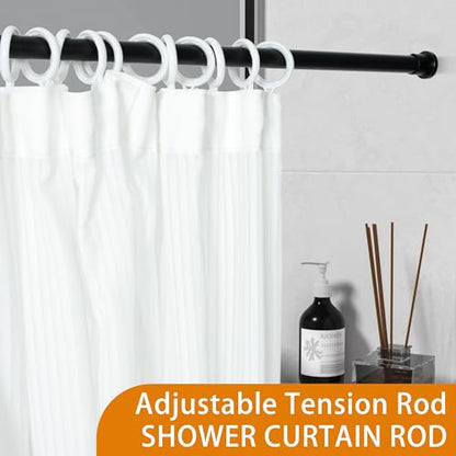 Black Shower Curtain Rod 31 to 80 Inch,Adjustable Heavy Duty Spring Tension Shower Rod,Telescoping Rod,No Drilling - color: Black, size: 31 to 80