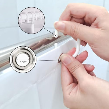 Abstract Blue Short Small Modern White Gray Bathroom Shower Curtain Set | 40Wx36H Striped Geometric design, waterproof HD print with fast-drying fabric and 12 hooks. - color: A1-blue Grey, size: 40"W x 36"L (Pack of 1)