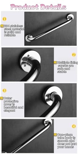 Grab Bar Featuring Anti-Slip Handrail Bathroom Bathtube Shower Safety Rail 304 Stainless Bathroom Grab Bar for Elderly Disabled Injury - size: 15.7inch