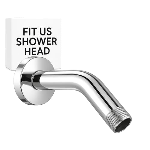 For DELTA and MOEN Shower Arm, 6 Inch Shower Head Extension Arm with Flange, Wall-Mounted For Fixed Shower Head & Handheld Showerhead,Chrome Finish