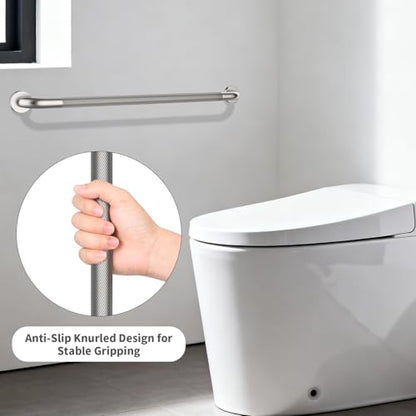 36 Inch Brushed Nickel Shower Grab Bar with Anti-Slip Knurled Grip | YuanDe Stainless Steel Bathroom Grab Bars,Shower Handrail Support, Handicap Elderly Balance Assist Handles-2Packs - color: Brushed Nickel, size: 36inch-2Pack
