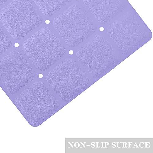 Webos Foldable Non Slip Silicon Bath Mat Bathtub mat Shower mats no Suction Cups for Textured Tub and Reglazed Tub(Foldable-Purple, 28-inch x 14-inch) - color: Foldable-purple
