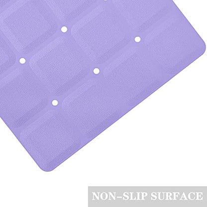 Webos Foldable Non Slip Silicon Bath Mat Bathtub mat Shower mats no Suction Cups for Textured Tub and Reglazed Tub(Foldable-Purple, 28-inch x 14-inch) - color: Foldable-purple