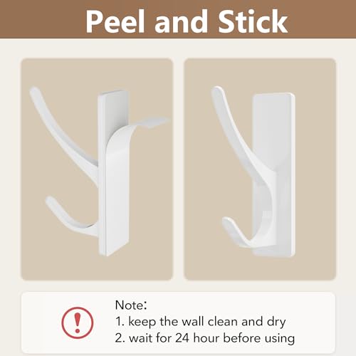 pickpiff White Self-Adhesive Hook, 13LB Hanger for Coat/Towel, 10 Pack - color: White, size: 10 Pack