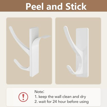 pickpiff White Self-Adhesive Hook, 13LB Hanger for Coat/Towel, 10 Pack - color: White, size: 10 Pack