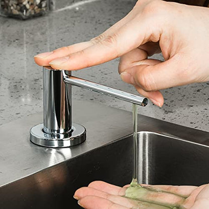 Soap Dispenser for Kitchen Sink Polished Chrome GAPPO Stainless Steel Countertop Pump Hand Lotion Built in Bottlend Lotion Built in Bottle - color: Polished Chrome