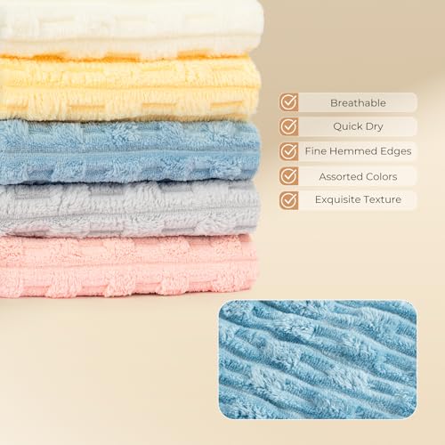 Hanging Hand Towels with Loops for Bathroom,Soft, Absorbent, Quick Dry for Drying Hands and Multi Surfaces, Pack of 5, 23.6" x 11.8"