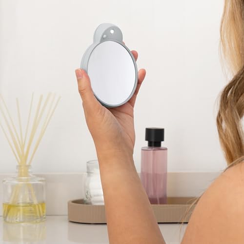 Magnifying Lighted Mirror with Retractable Suction Cups by Zadro - color: Grey