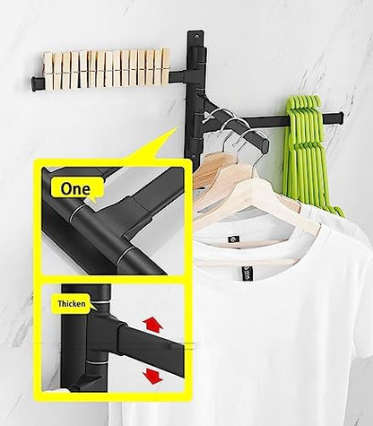 Swivel Towel Rack 180° Towel Rack/Black Rotating Towel Bar Movable Wall Hanging Punch/Free Punch Dual-use Bathroom Storage Rack 2/4/5/arm Towel Holder (Color : Black3 Rod) - color: Black3 Rod