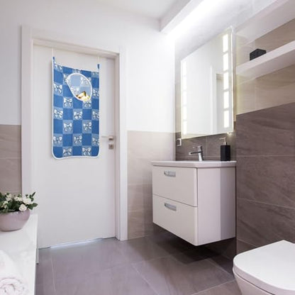 1PC Hanging Laundry Hamper Bag Over the Door Laundry Hamper Wall Hamper Large Dirty Clothes Hamper with Stainless Steel Hooks 29.5x20Inch Blue Checkerboard Bow Tie - color: Blue Checkerboard Bow Tie, size: 1 PC