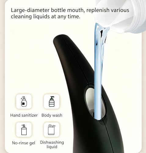 Soap Dispenser,Touchless Bath Kitchen Countertop Automatic Soap Dispenser with Infrared Motion Sensor,IPX6 Waterproof.Perfect for Bathroom and Kitchen. - color: Black-fixed Dispenser